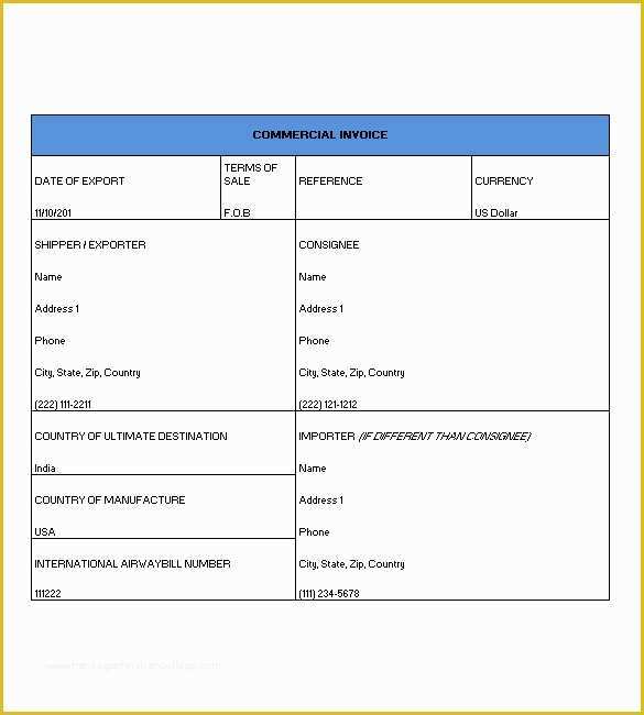 Commercial Invoice Template Excel Free Download Of 30 Mercial Invoice Templates Word Excel Pdf Ai