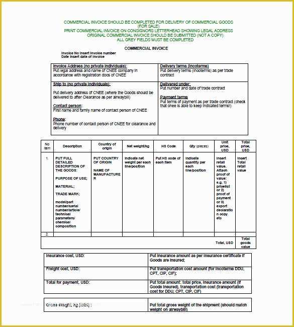 Commercial Invoice Template Excel Free Download Of 30 Mercial Invoice Templates Word Excel Pdf Ai