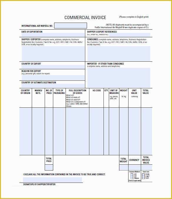 Commercial Invoice Template Excel Free Download Of 30 Mercial Invoice Templates Word Excel Pdf Ai