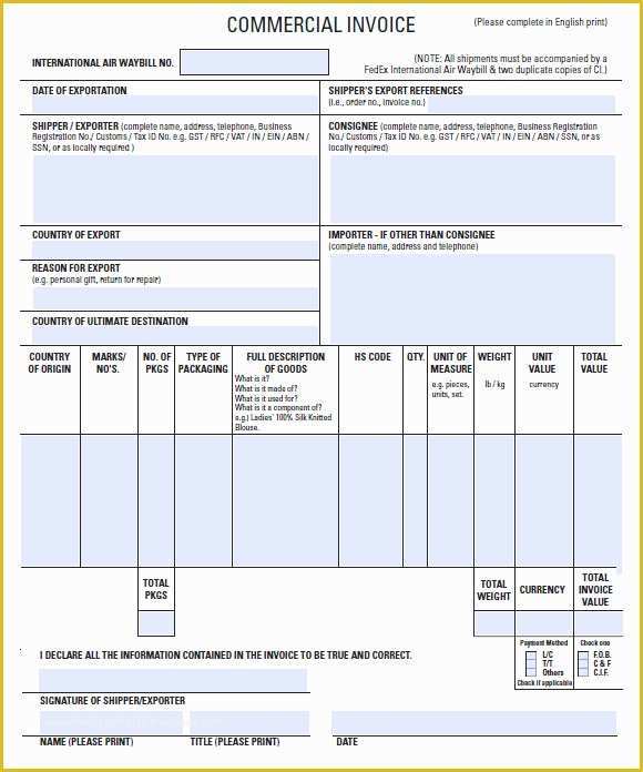 Commercial Invoice Template Excel Free Download Of 9 Mercial Invoice Templates – Free Samples Examples