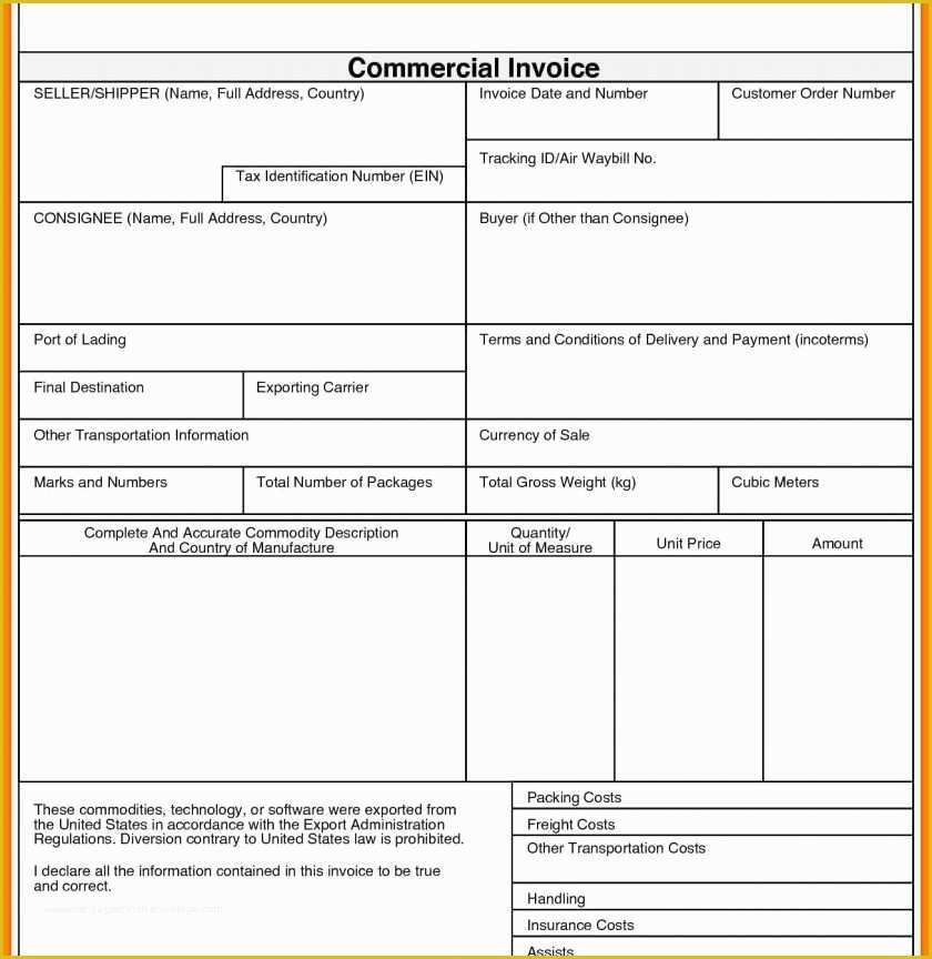 Commercial Invoice Template Excel Free Download Of Dhl Mercial Invoice Template Uk Resume Templates Vertex