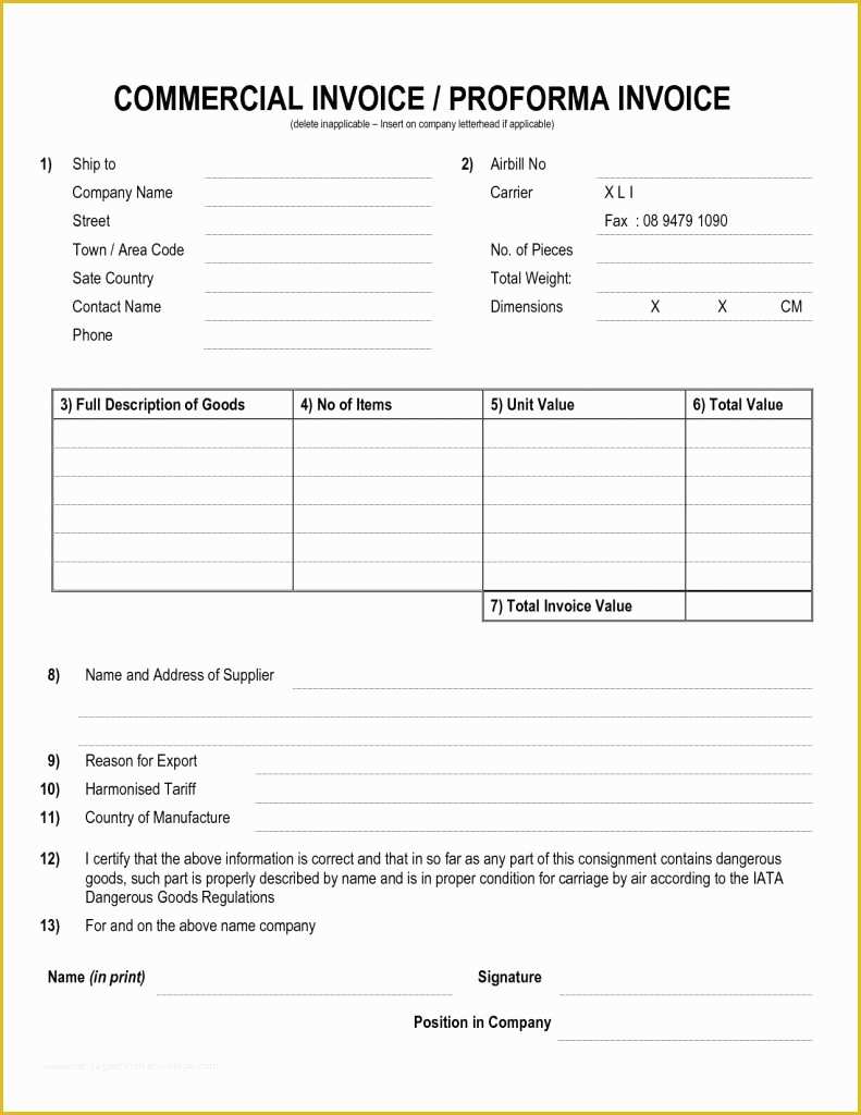 Commercial Invoice Template Excel Free Download Of Mercial Invoice Template Excel Free Download Word