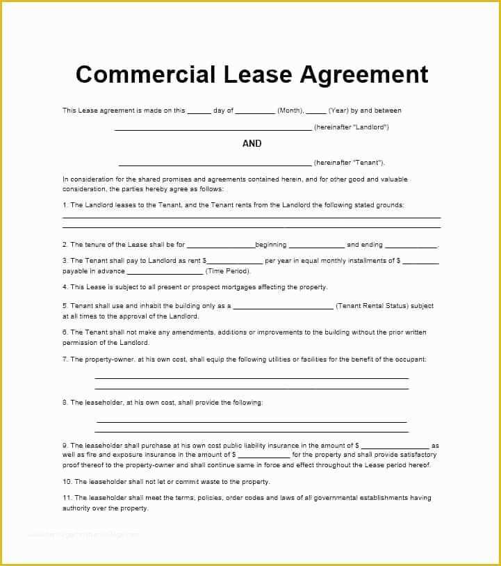 Commercial Rental Agreement Template Free Of 26 Free Mercial Lease Agreement Templates Template Lab