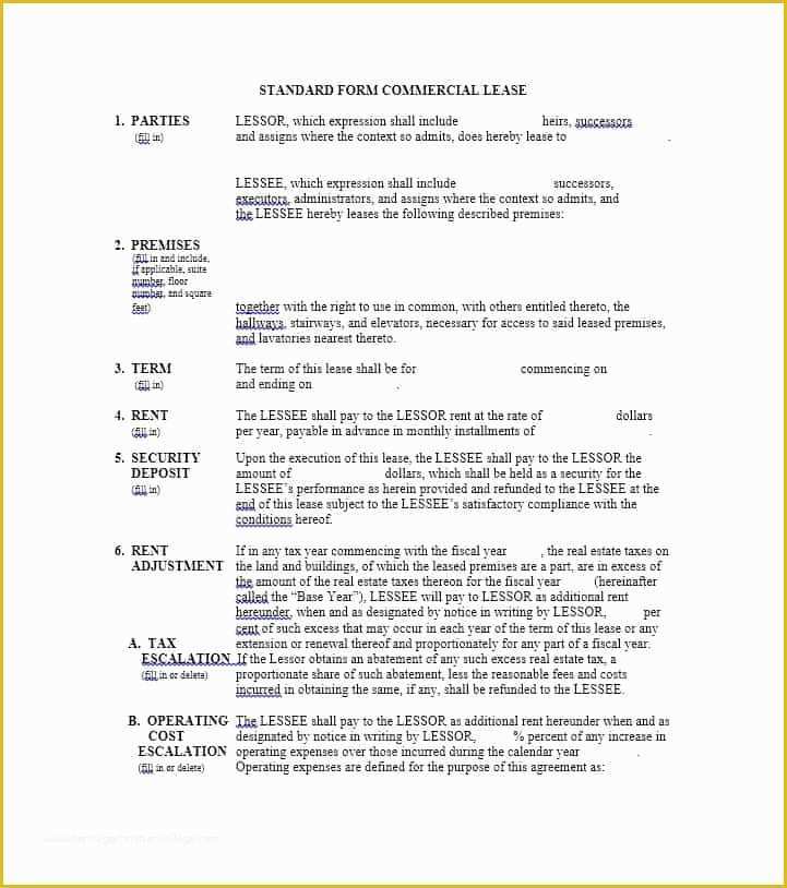 Commercial Rental Agreement Template Free Of 26 Free Mercial Lease Agreement Templates Template Lab