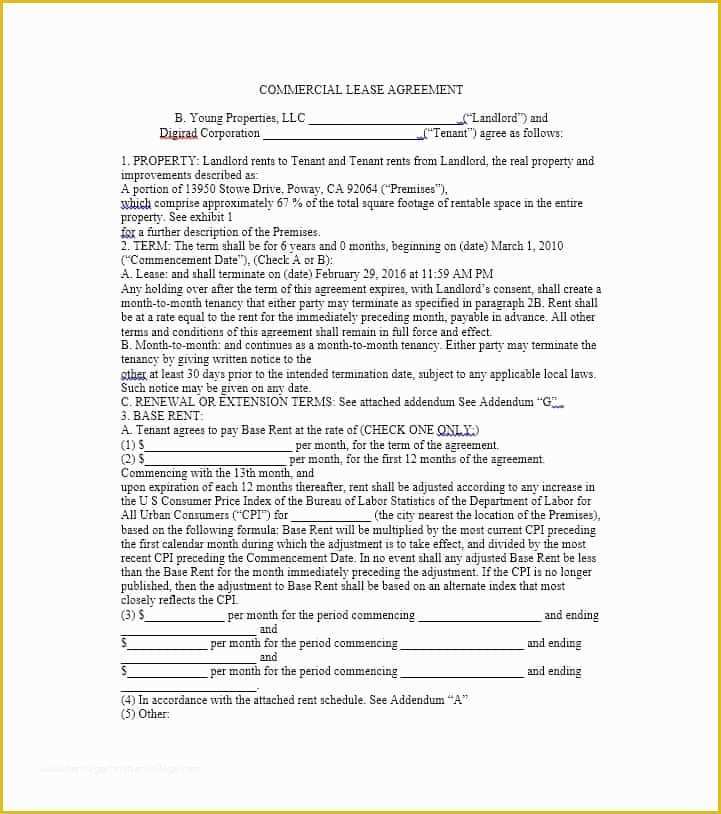 Commercial Rental Agreement Template Free Of 26 Free Mercial Lease Agreement Templates Template Lab