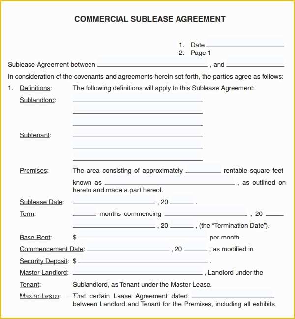 Commercial Rental Agreement Template Free Of 6 Free Mercial Lease Agreement Templates Excel Pdf