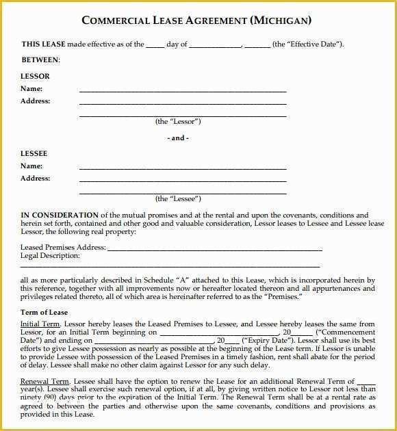 Commercial Rental Agreement Template Free Of Mercial Lease Agreement 9 Free Samples Examples