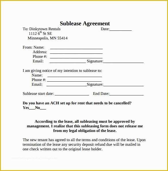 Commercial Sublease Agreement Template Free Of 23 Sample Free Sublease Agreement Templates to Download