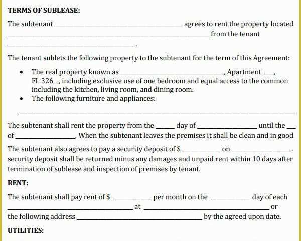 Commercial Sublease Agreement Template Free Of 23 Sample Free Sublease Agreement Templates to Download