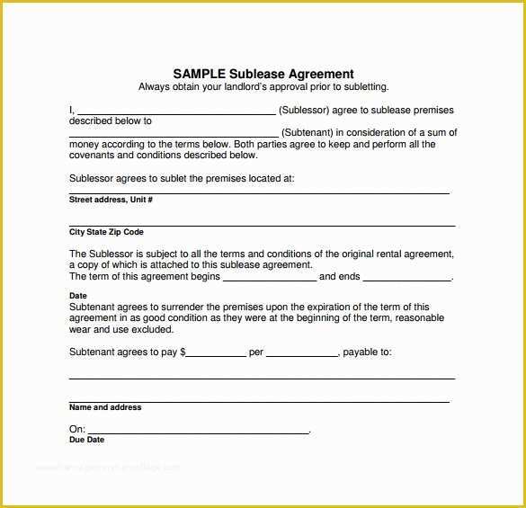 Commercial Sublease Agreement Template Free Of Sublease Agreement 18 Download Free Documents In Pdf Word