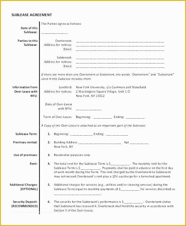 Commercial Sublease Agreement Template Free Of Sublet Template Mercial Sublet Lease Agreement Template