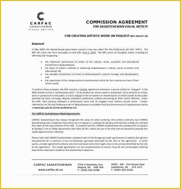 Commission Agreement Template Free Of 19 Mission Agreement Templates Word Pdf Pages