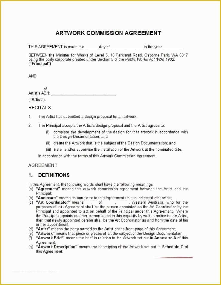 Commission Agreement Template Free Of 36 Free Mission Agreements Sales Real Estate Contractor