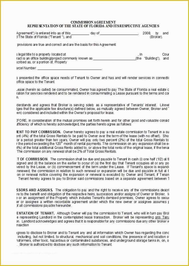 Commission Agreement Template Free Of 36 Free Mission Agreements Sales Real Estate Contractor
