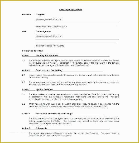 Commission Agreement Template Free Of Mission Agreement