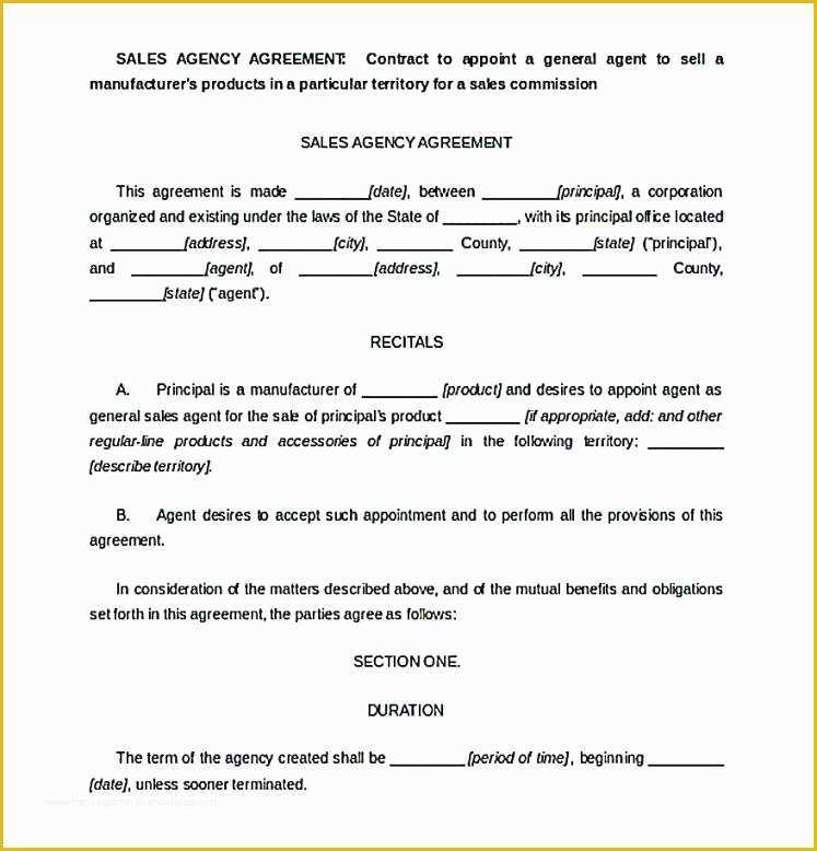 Commission Agreement Template Free Of Mission Contract Template