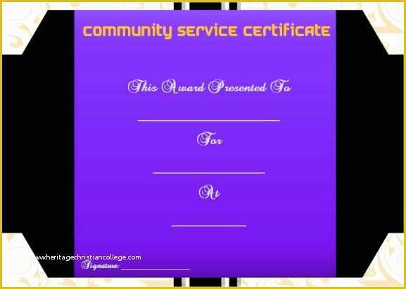 Community Service Certificate Template Free Of Munity Service Certificate Of Pletion 10 Ready Made