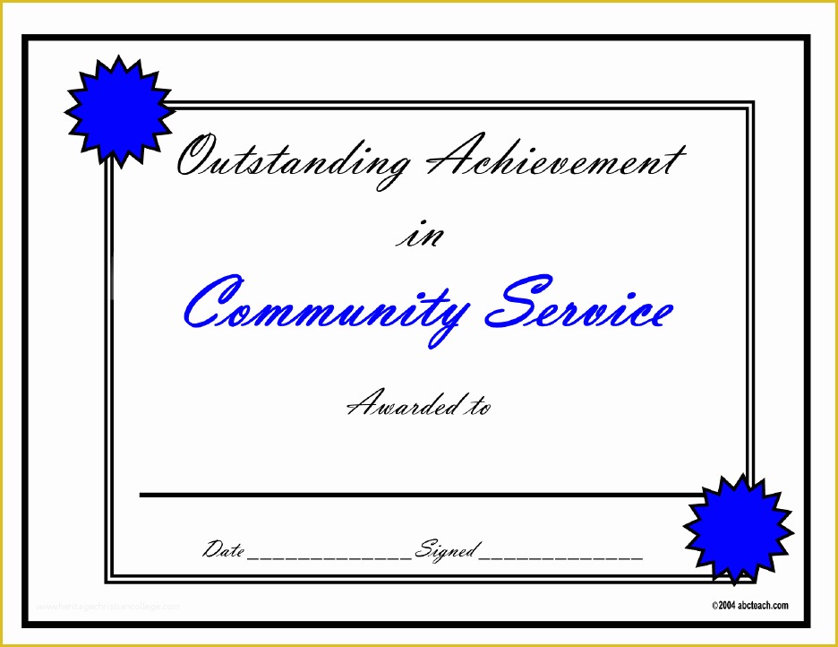 Community Service Certificate Template Free Of Munity Service Hours Certificate Template Condo