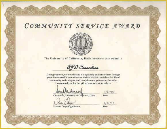 Community Service Certificate Template Free Of Printable Award Certificate Search Results