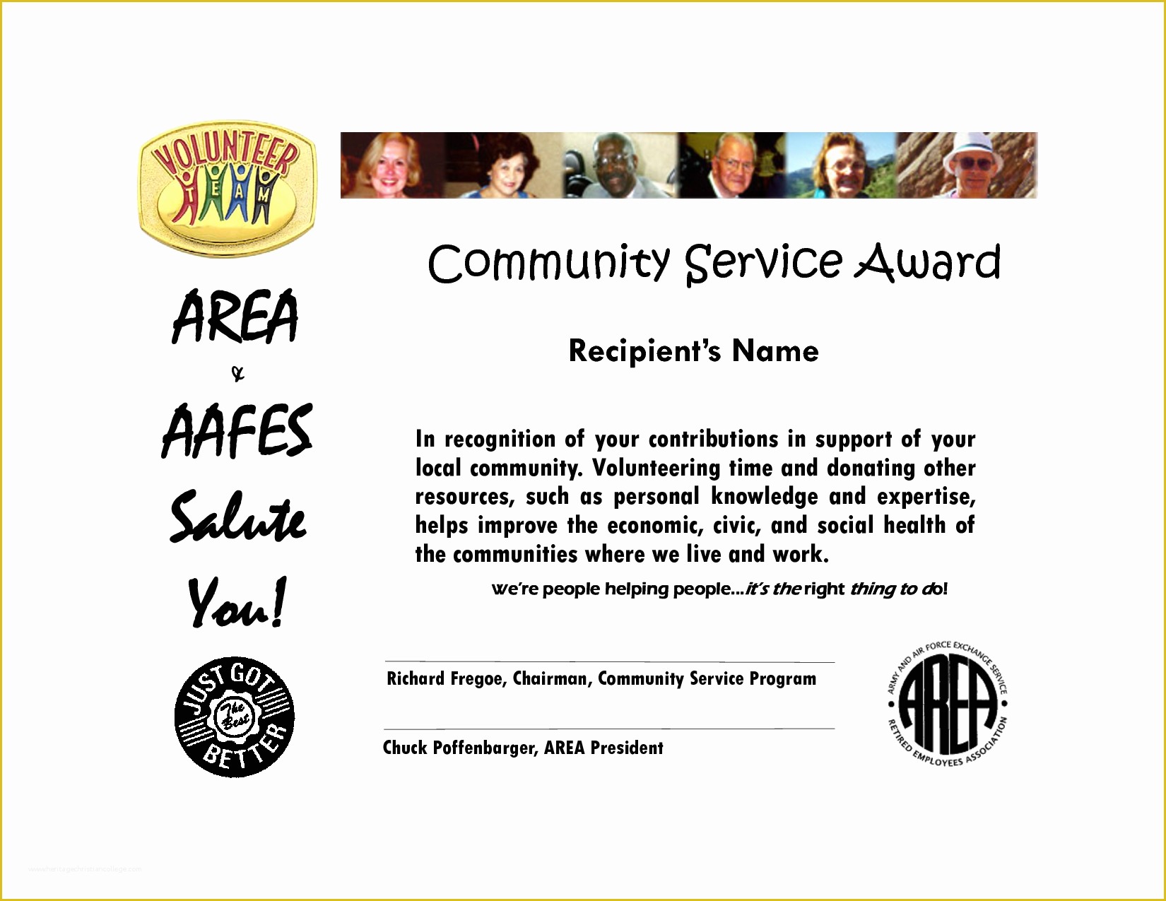 Community Service Certificate Template Free Of Service Award Certificates Printable