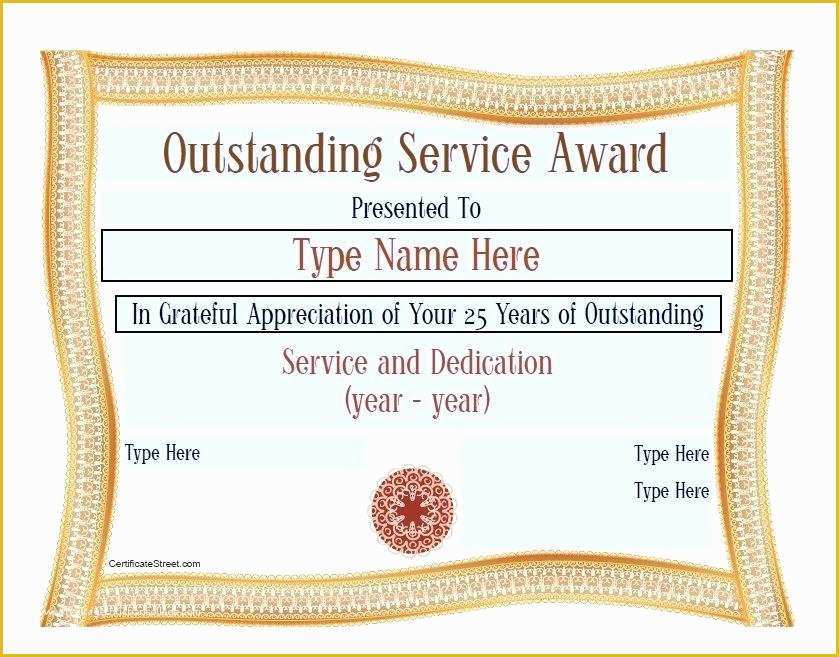 Community Service Certificate Template Free Of Service Award Template Free Award Template Munity