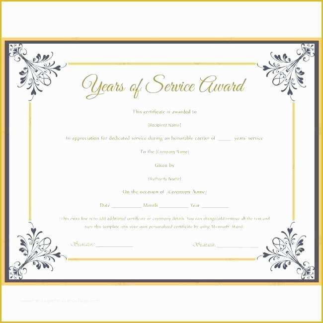 Community Service Certificate Template Free Of Service Award Template