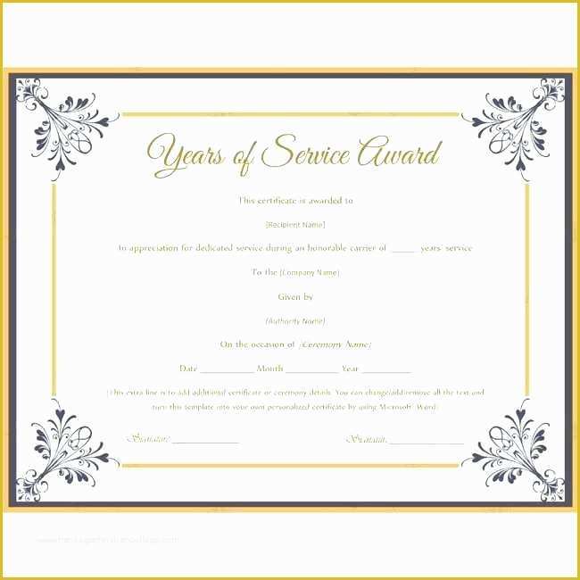 Community Service Certificate Template Free Of Service Award Template