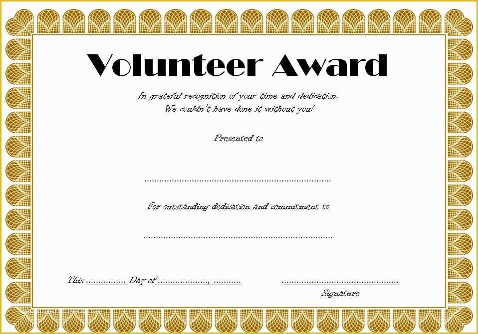 Community Service Certificate Template Free Of Volunteer Appreciation Certificates Free Temp Sample