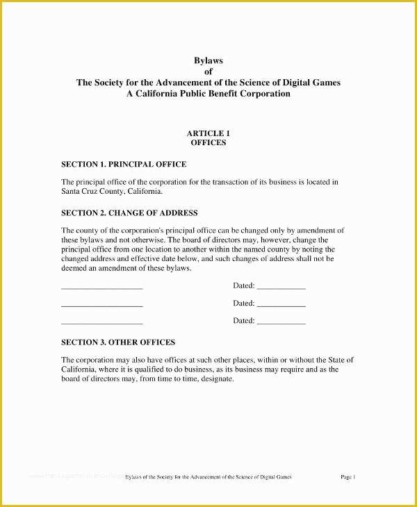 Company bylaws Template Free Of 9 Free Corporation bylaws Templates Pdf