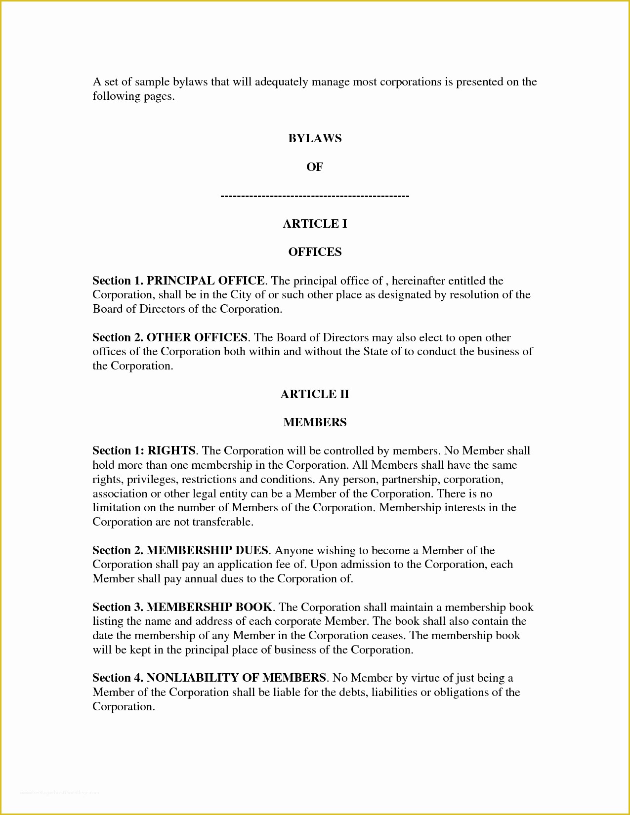 Company bylaws Template Free Of Best S Of bylaws for Corporation Template Divorce