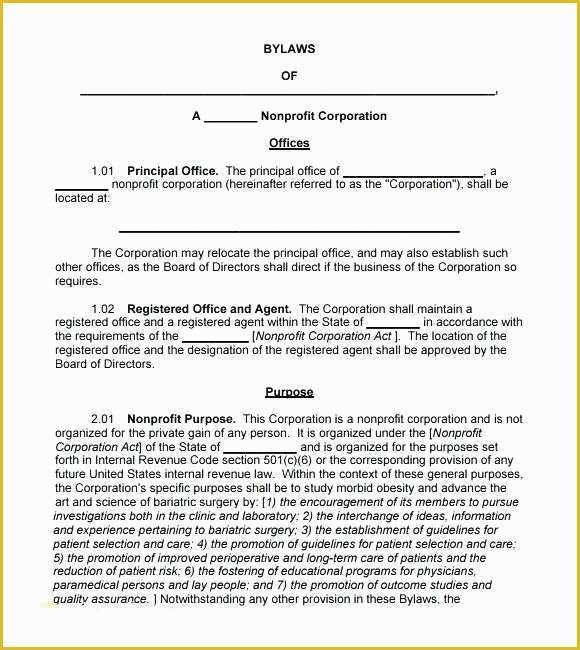 Corporate Bylaws Template Word