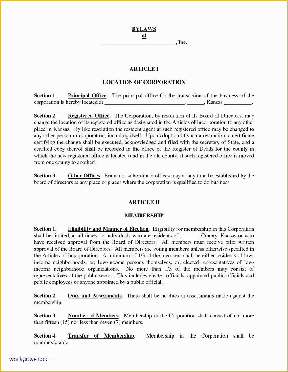Company bylaws Template Free Of forming A Nonprofit Corporation In California forms