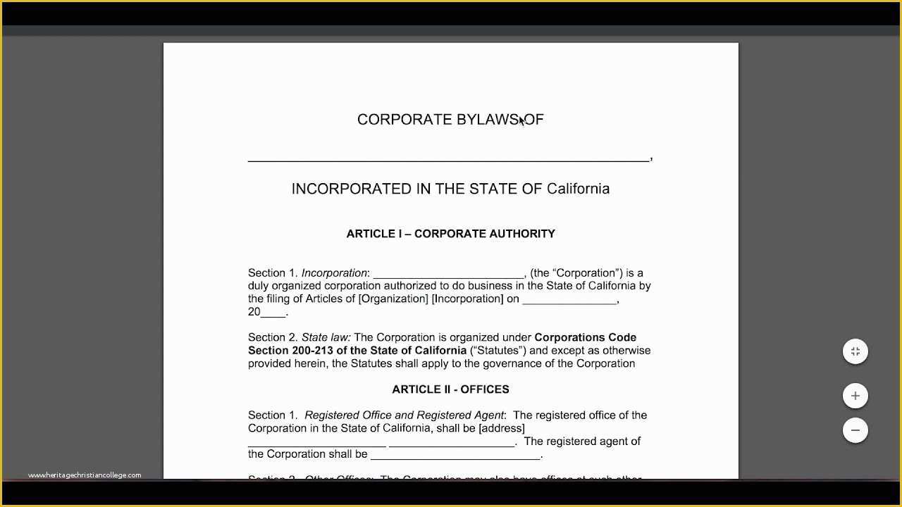 Company bylaws Template Free Of Free Corporate bylaws Template Pdf