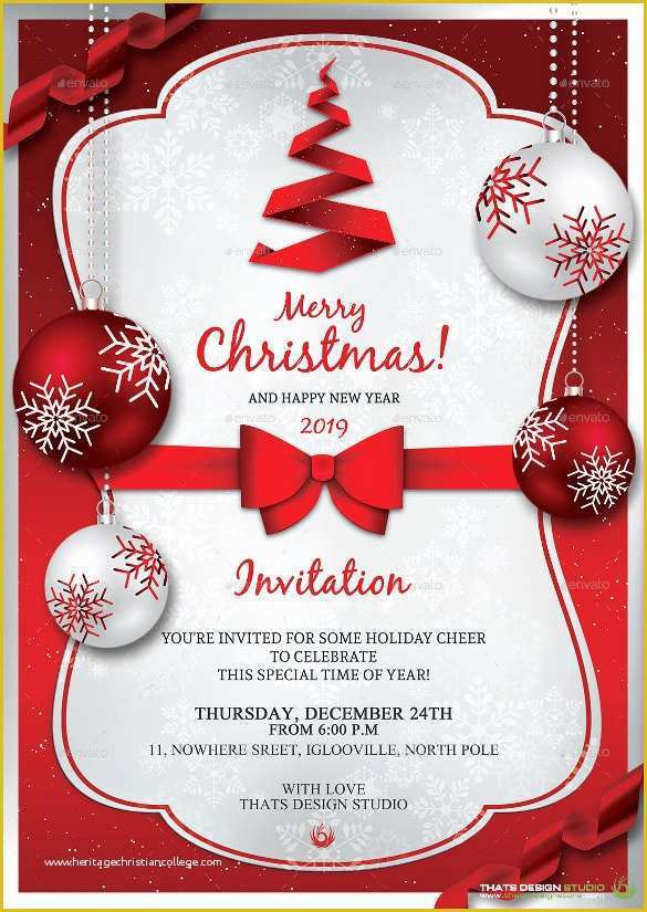 Company Christmas Party Flyer Template Free Of 20 Christmas Invitation Templates Free Sample Example