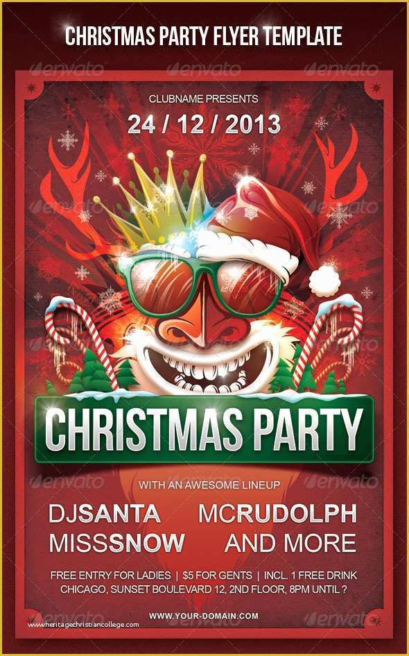 Company Christmas Party Flyer Template Free Of 25 Christmas & New Year Party Psd Flyer Templates