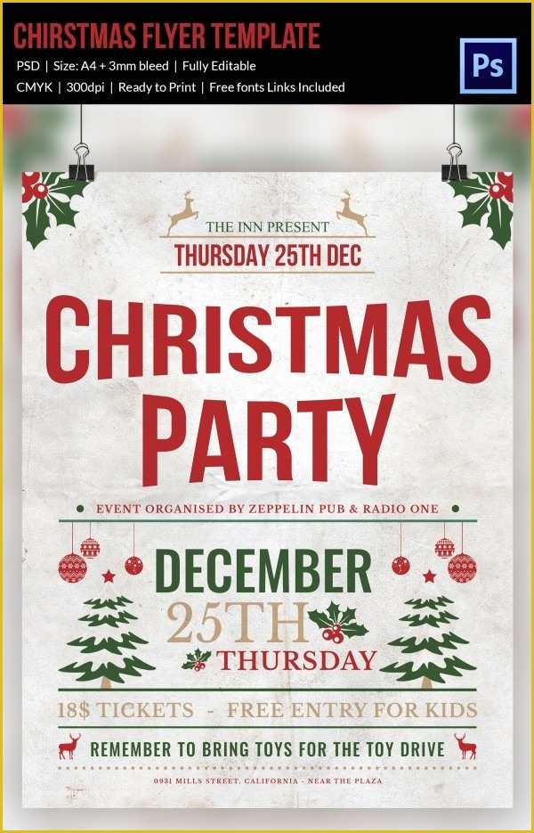 Company Christmas Party Flyer Template Free Of 30 Christmas Flyer Templates Psd Vector format