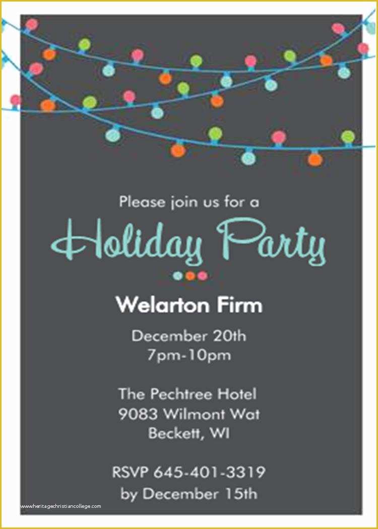 Company Christmas Party Flyer Template Free Of Fice Holiday and Christmas Party Invitations 2018