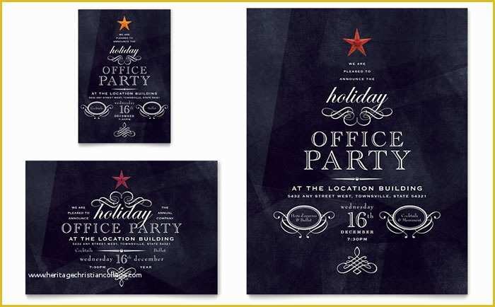 Company Christmas Party Flyer Template Free Of Fice Holiday Party Flyer & Ad Template Design