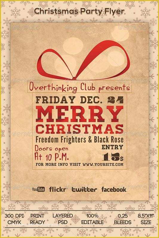 Company Christmas Party Flyer Template Free Of Holiday Party Flyer