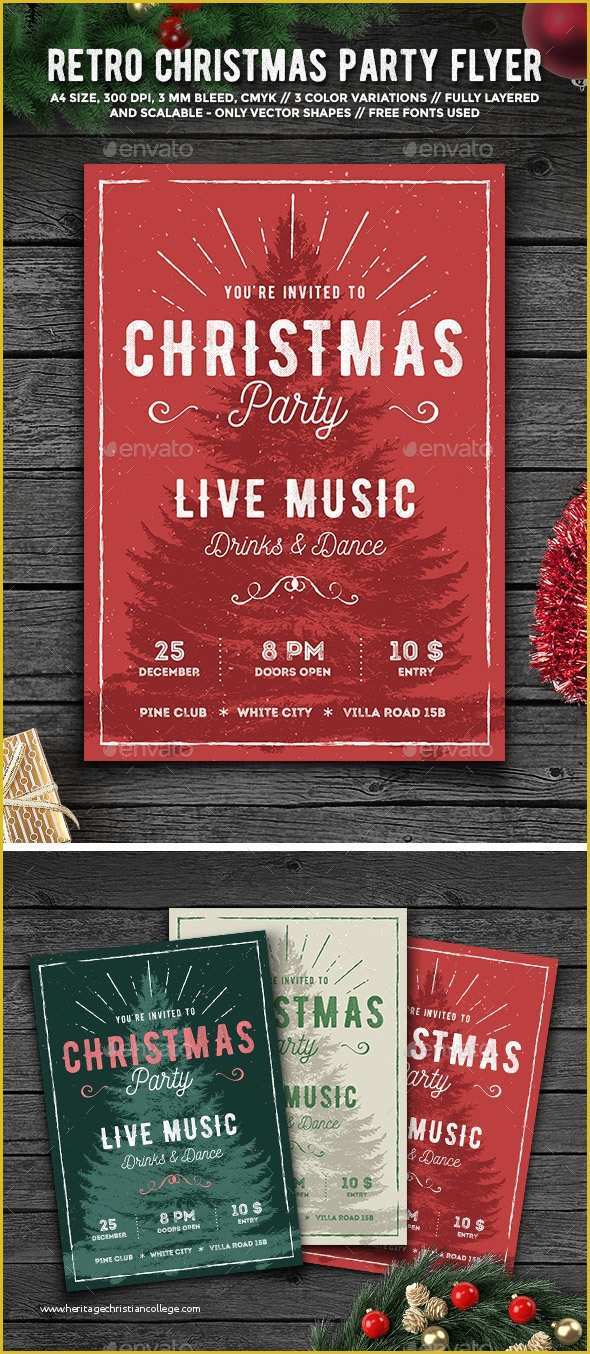 Company Christmas Party Flyer Template Free Of Rustic Christmas Party Flyer by Graphicgoods