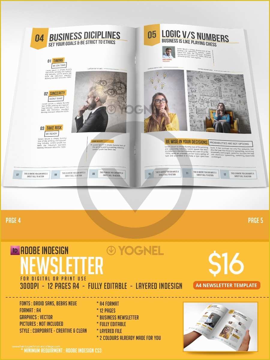 Company Newsletter Template Free Of Business Newsletter Indesign Template