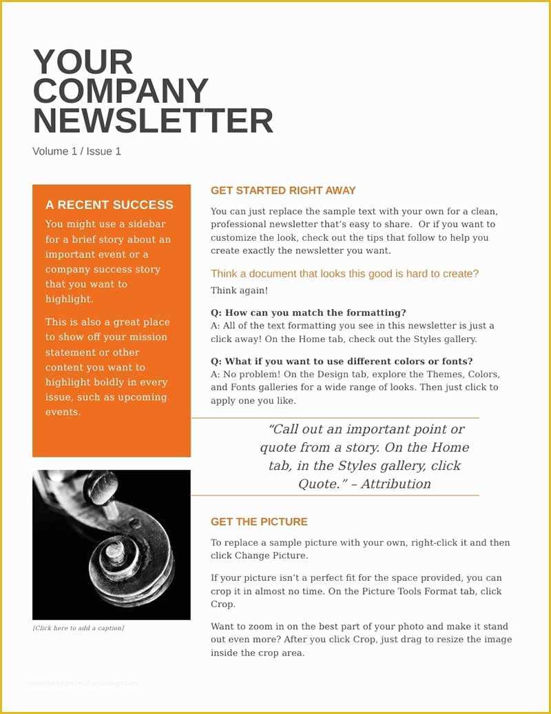 Company Newsletter Template Free Of Newsletter Templates Free Download Create Edit Fill