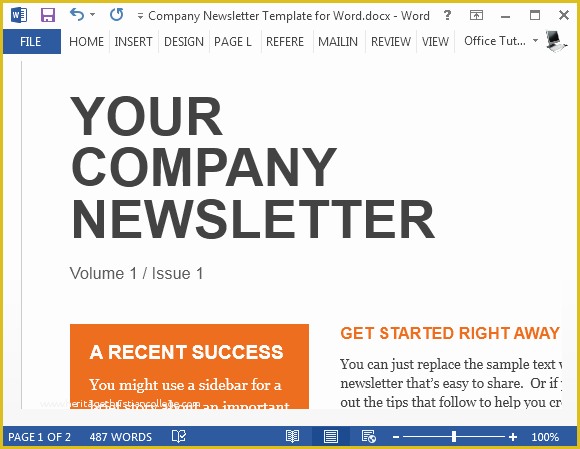 Company Newsletter Template Free Of Sample Pany Newsletter Template for Word