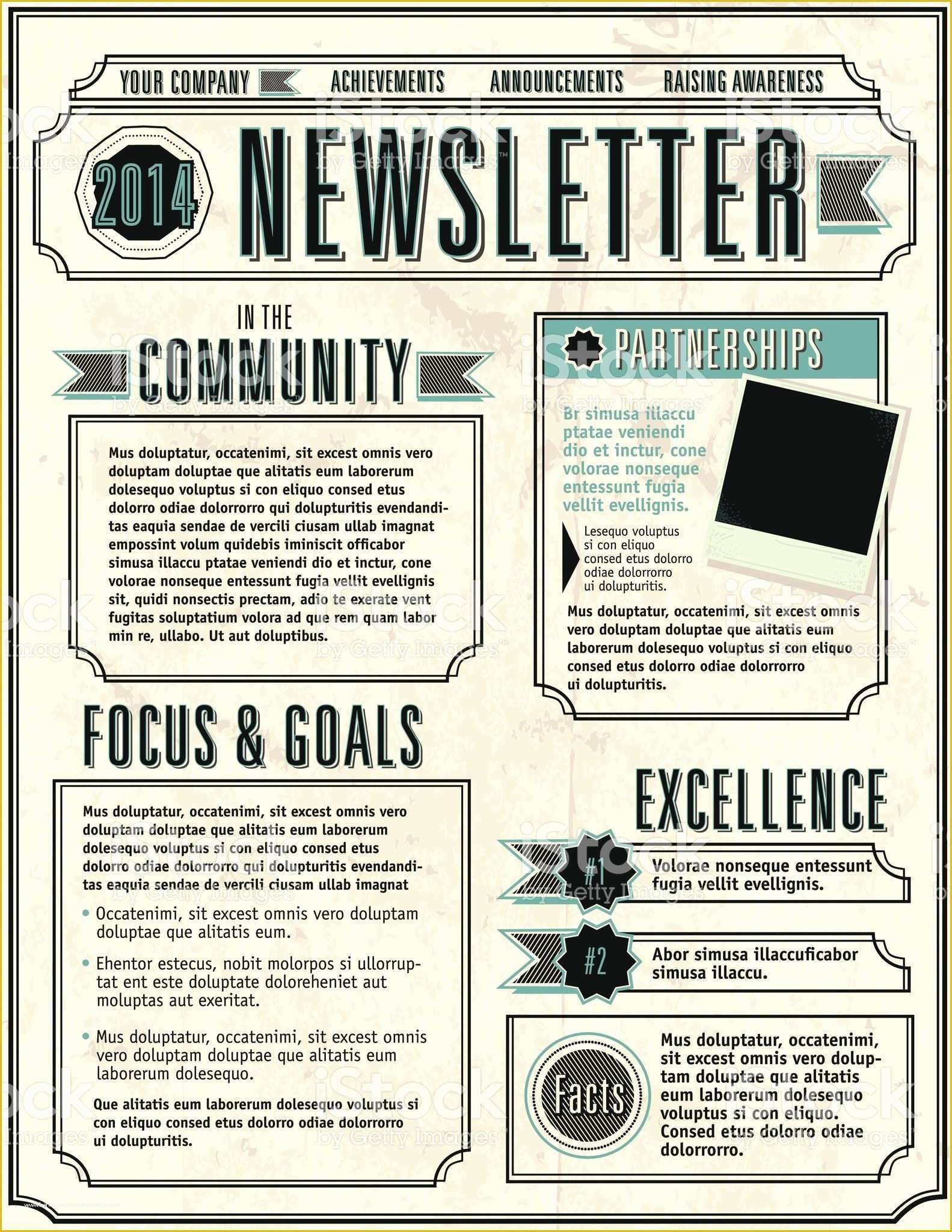 Company Newsletter Template Free Of Vector Illustration Of A Pany Newsletter Design