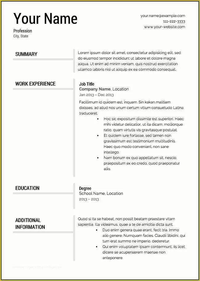 Totally Free Printable Resume Templates