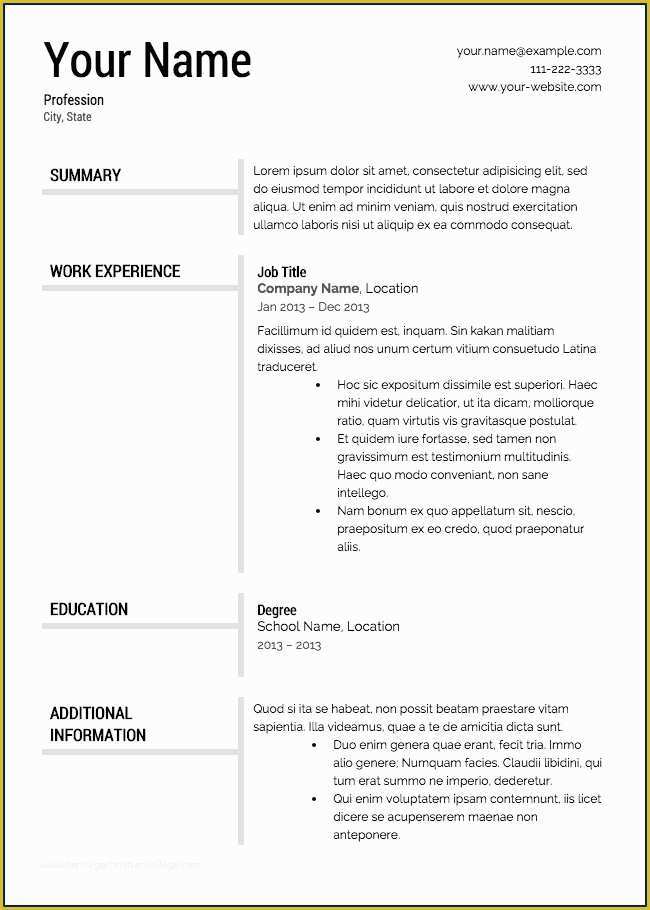 Completely Free Printable Resume Templates 17 Free Resume Templates 