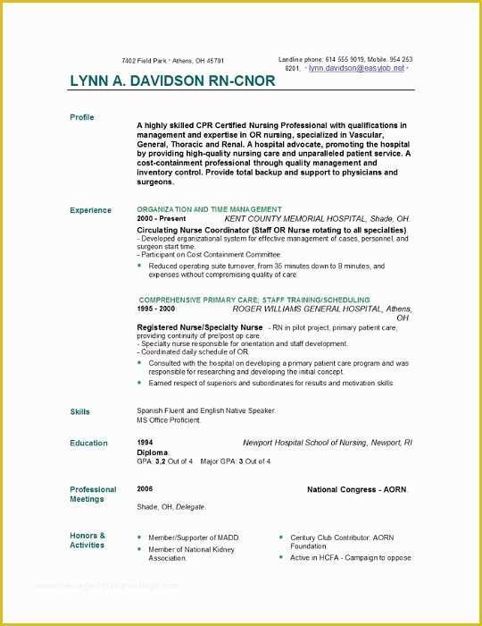 Completely Free Resume Templates Of Nursing Resume Templates