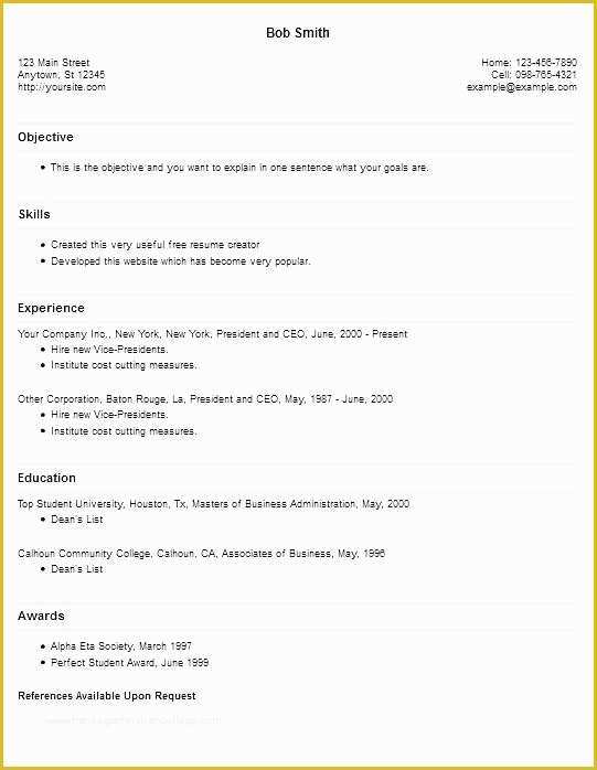 Completely Free Resume Templates Of totally Free Resume Template Pletely Free Resume