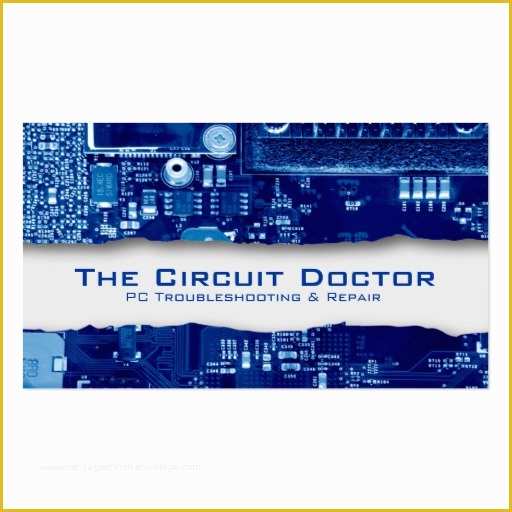 Computer Repair Business Card Templates Free Of Puter Repair Business Card Electronic Circuits