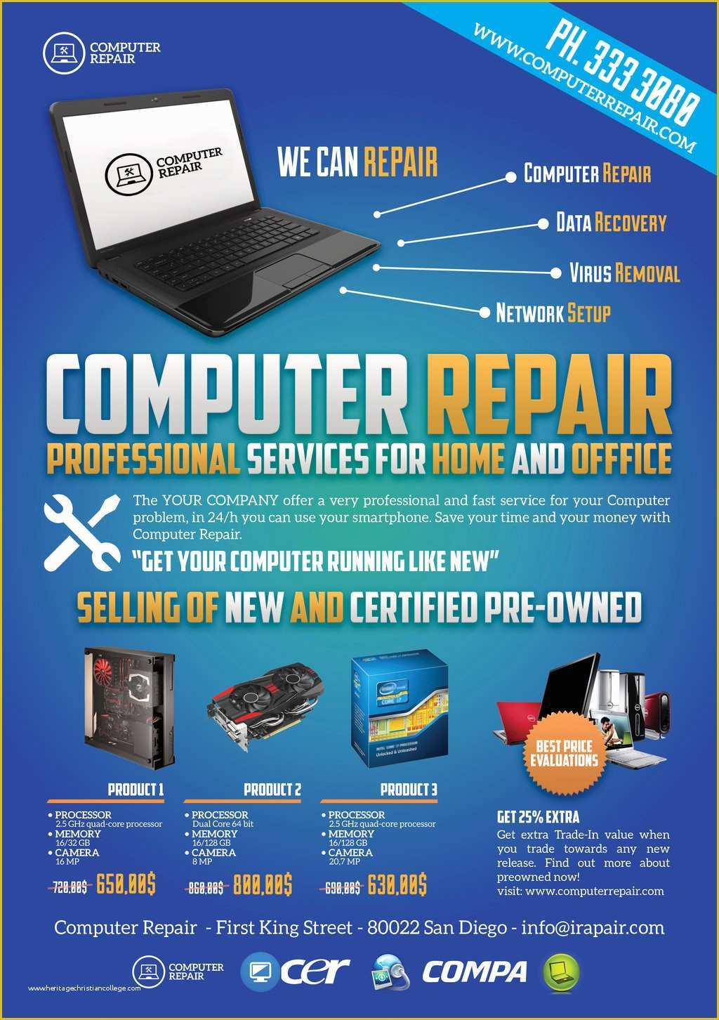 Computer Repair Business Card Templates Free Of Puter Repair Flyers Word Excel Samples